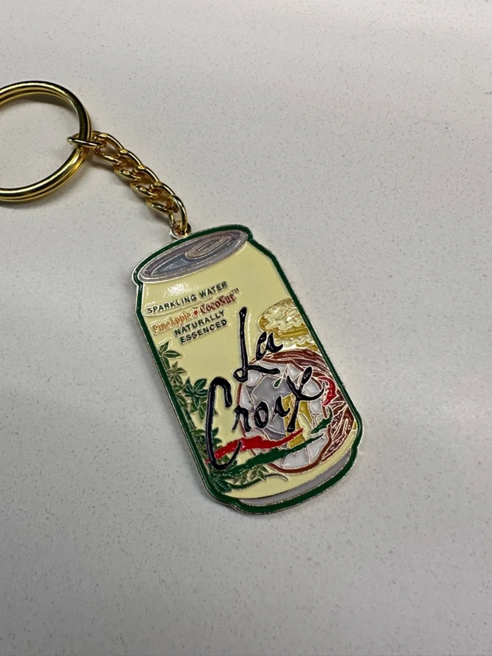 LaCroix Can Keychain - Pineapple CocoNut